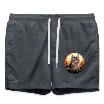 Maine Coon Kätzchen Maine Coon Katze - Badeshorts - Anthrazit - Vorne - AI Model Male 185 light (185cm)