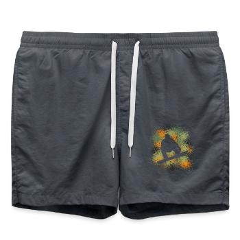 Snowboard Wintersportler - Badeshorts - Anthrazit - Vorne - AI Model Male 185 light (185cm)