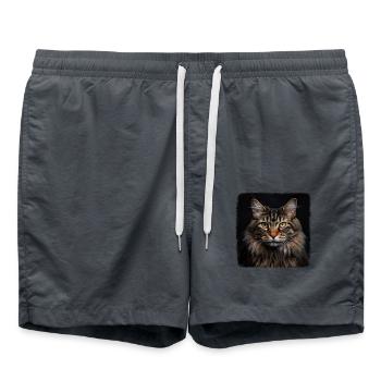 Maine Coon Kätzchen Maine Coon Katze - Badeshorts - Anthrazit - Vorne - AI Model Male 185 light (185cm)