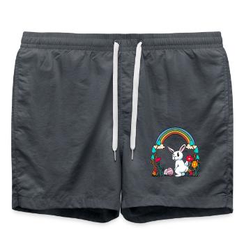 Lapin de Pâques Oeufs de Pâques Arc-en-ciel Enfant Enfants Lapin - Short de bain - charbon - Devant - AI Model Male 185 light (185cm)