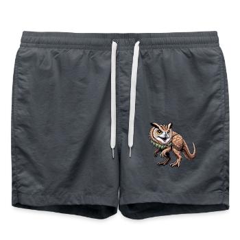 Mélange de créatures mythiques T-Rex et Hibou - Short de bain - charbon - Devant - AI Model Male 185 light (185cm)