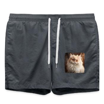 Persian Cat Perserkatze - Swim Trunks - anthracite - Front - AI Model Male 185 light (185cm)