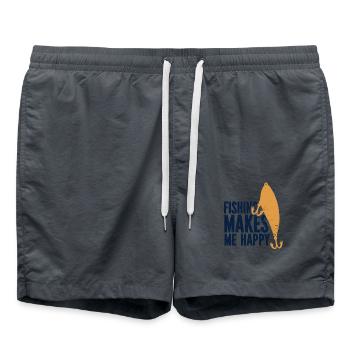 Angler Angelhaken Angelrute Sportfischer - Badeshorts - Anthrazit - Vorne - AI Model Male 185 light (185cm)