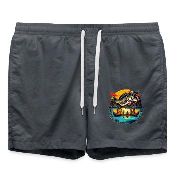 Barsch-Fisch - Badeshorts - Anthrazit - Vorne - AI Model Male 185 light (185cm)
