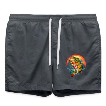 Barsch-Fisch - Badeshorts - Anthrazit - Vorne - AI Model Male 185 light (185cm)