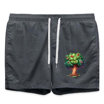 Pommier coloré dans le style cartoon - Short de bain - charbon - Devant - AI Model Male 185 light (185cm)