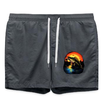 Barsch-Fisch - Badeshorts - Anthrazit - Vorne - AI Model Male 185 light (185cm)