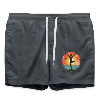 Yoga Sunrise Silhouette Équilibre - Short de bain - charbon - Devant - AI Model Male 185 light (185cm)