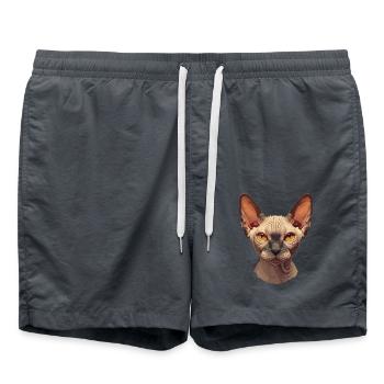 Sphynx Kätzchen Sphynx Katze - Badeshorts - Anthrazit - Vorne - AI Model Male 185 light (185cm)