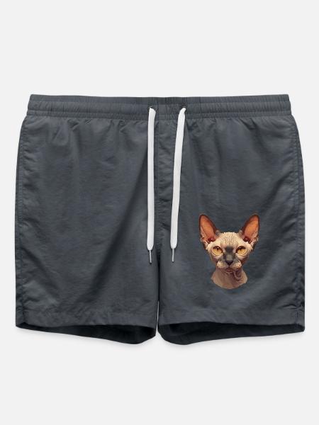 Sphynx Kitten Sphynx Cat - Swim Trunks - anthracite