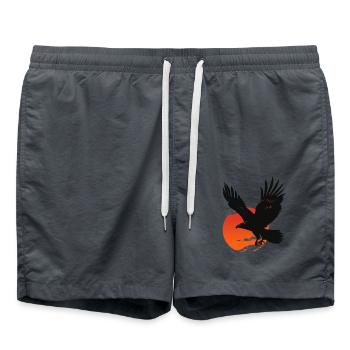 Kraftvoller Adler Im Sonnenuntergang - Badeshorts - Anthrazit - Vorne - AI Model Male 185 light (185cm)