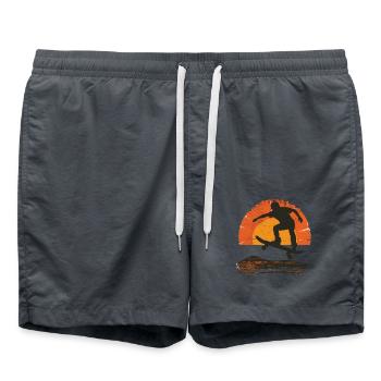 Sunset Skateboard Silhouette - Swim Trunks - anthracite - Front - AI Model Male 185 light (185cm)