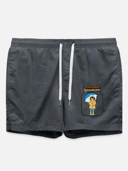 Mädchen Regenschirm Wetter - Badeshorts - Anthrazit