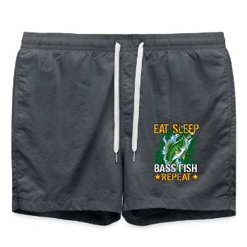 Eat Sleep Bass Fish Repeat - Swim Trunks - anthracite - Front - AI Model Male 185 light (185cm)