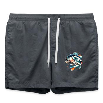 Barsch-Fisch - Badeshorts - Anthrazit - Vorne - AI Model Male 185 light (185cm)