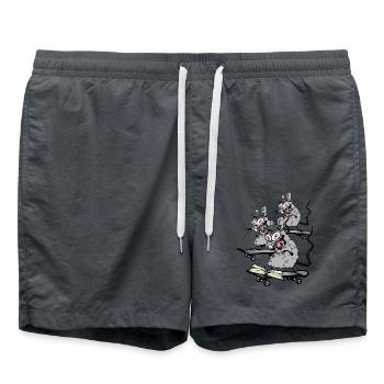 Skaters, Rats, Students, University, School, Skating, Kids - Swim Trunks - anthracite - Front - AI Model Male 185 light (185cm)