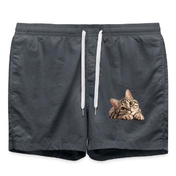 Chaton tigré chat tigré - Short de bain - charbon - Devant - AI Model Male 185 light (185cm)