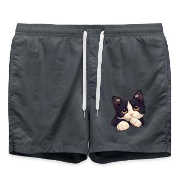 Tuxedo Kätzchen Tuxedo Katze - Badeshorts - Anthrazit - Vorne - AI Model Male 185 light (185cm)