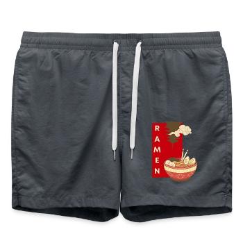 Ramen : l’art japonais pour les nouilles et les gourmands - Short de bain - charbon - Devant - AI Model Male 185 light (185cm)