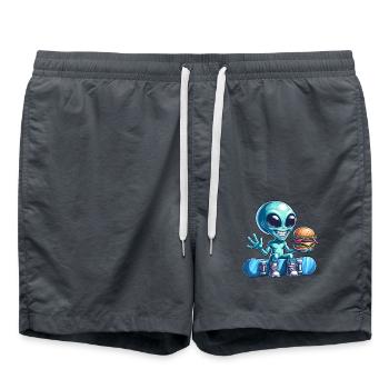 Alien Snowboarder Hamburger Restauration Rapide - Short de bain - charbon - Devant - AI Model Male 185 light (185cm)