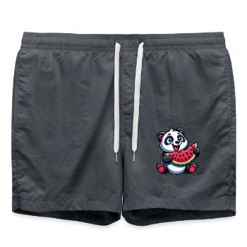 Panda à la pastèque fruité drôle - Short de bain - charbon - Devant - AI Model Male 185 light (185cm)