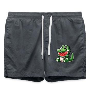 Crocodile avec pastèque fruité mignon - Short de bain - charbon - Devant - AI Model Male 185 light (185cm)