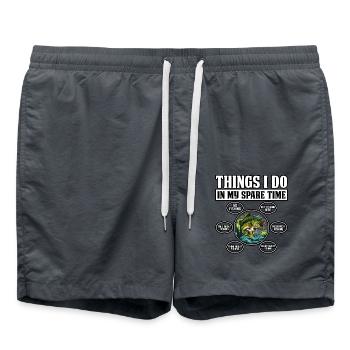 Dinge, die ich in meiner Freizeit mache: Bassfischen - Badeshorts - Anthrazit - Vorne - AI Model Male 185 light (185cm)