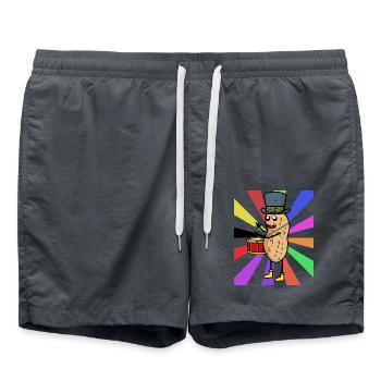 Peanut Drummer Birthday Birthday Gift - Swim Trunks - anthracite - Front - AI Model Male 185 light (185cm)