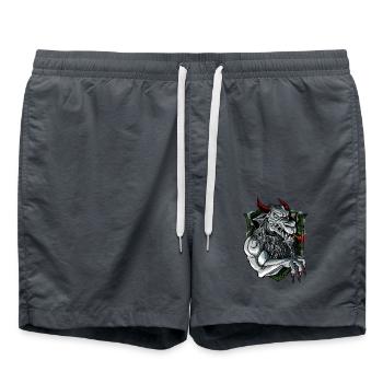 Panthère de Styrie moderne - Short de bain - charbon - Devant - AI Model Male 185 light (185cm)