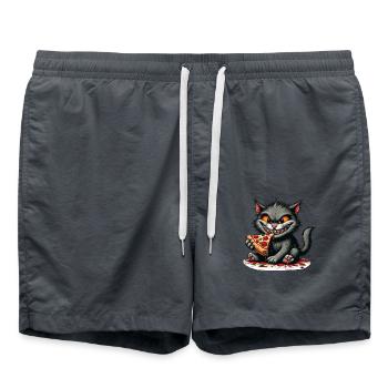 Méchant chat Pizza Horreur Aigre Fou - Short de bain - charbon - Devant - AI Model Male 185 light (185cm)
