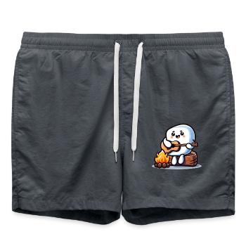 Lagerfeuer Abend Mit Niedlichem Marshmallow - Badeshorts - Anthrazit - Vorne - AI Model Male 185 light (185cm)