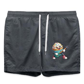Dessin de bascule de cupcake mignon - Short de bain - charbon - Devant - AI Model Male 185 light (185cm)