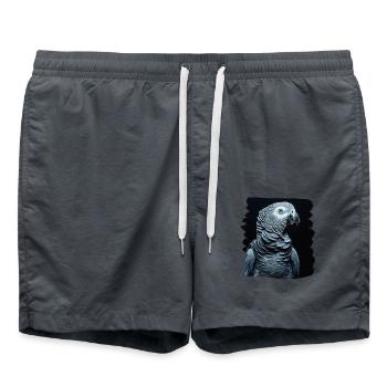 Perroquets gris d’Afrique - Short de bain - charbon - Devant - AI Model Male 185 light (185cm)