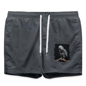 Perroquets gris d’Afrique - Short de bain - charbon - Devant - AI Model Male 185 light (185cm)