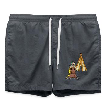 Hippie Teepee Pony Horse Horses Hippies Kids Child - Swim Trunks - anthracite - Front - AI Model Male 185 light (185cm)