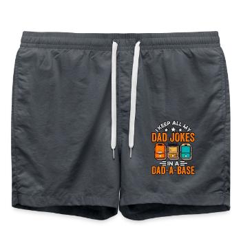 Ich bewahre alle meine Dad Jokes in einer Dad a Base auf - Badeshorts - Anthrazit - Vorne - AI Model Male 185 light (185cm)