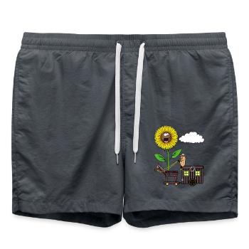 Tournesol Cacahuète Cheval Voyage Camping Cacahuètes - Short de bain - charbon - Devant - AI Model Male 185 light (185cm)