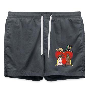 Wilder Westen Pferd Pferde Herz Amerika USA Berge - Badeshorts - Anthrazit - Vorne - AI Model Male 185 light (185cm)