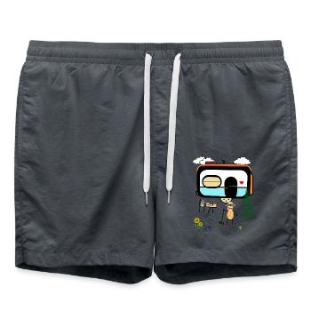 cacahuète camping caravane vacances noix - Short de bain - charbon - Devant - AI Model Male 185 light (185cm)
