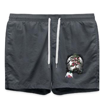 Bunny Bunnies Forest Animals Forest Nature Nature Lover - Swim Trunks - anthracite - Front - AI Model Male 185 light (185cm)