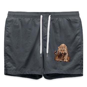 Amur Leopard Amurleoparden Amurleopard - Swim Trunks - anthracite - Front - AI Model Male 185 light (185cm)