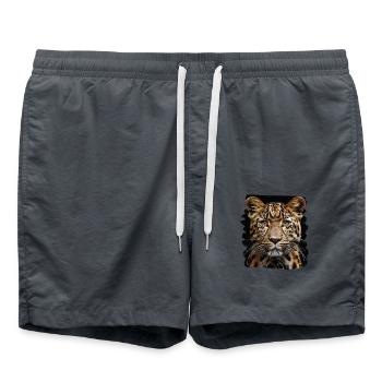 Leoparden Leopard - Swim Trunks - anthracite - Front - AI Model Male 185 light (185cm)