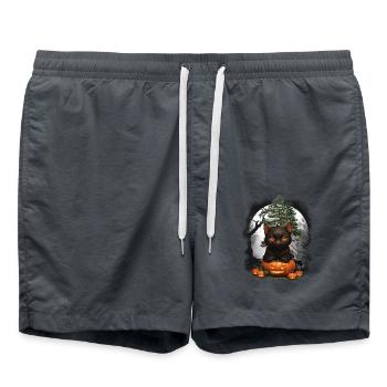 Chats d’Halloween - Short de bain - charbon - Devant - AI Model Male 185 light (185cm)