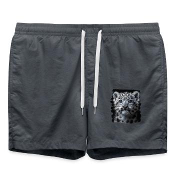 Snow Leopard Schneeleoparden Schneeleopard - Swim Trunks - anthracite - Front - AI Model Male 185 light (185cm)