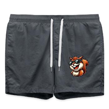 Cooles Eichhörnchen mit Sonnenbrille lachend - Badeshorts - Anthrazit - Vorne - AI Model Male 185 light (185cm)