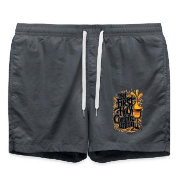 My First Holy Communion Solemn Chalice - Swim Trunks - anthracite - Front - AI Model Male 185 light (185cm)