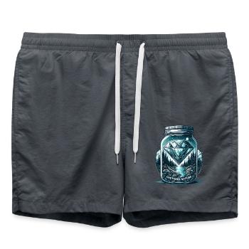 Bijou naturel dans un verre - Short de bain - charbon - Devant - AI Model Male 185 light (185cm)