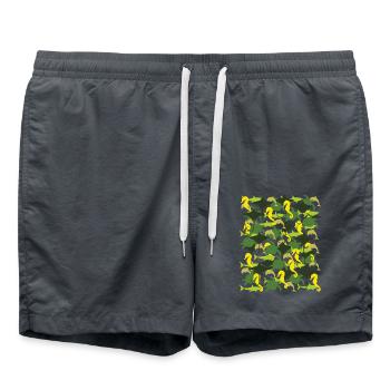 Ocean Camouflage – marine life in camouflage style - Swim Trunks - anthracite - Front - AI Model Male 185 light (185cm)