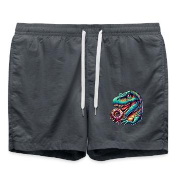 Mignon Dino T-Rex Donut Arc-en-ciel Bonbons Coloré - Short de bain - charbon - Devant - AI Model Male 185 light (185cm)