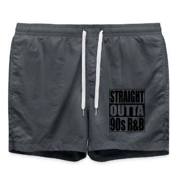 Straight Outta 90s R&B Musik - Badeshorts - Anthrazit - Vorne - AI Model Male 185 light (185cm)